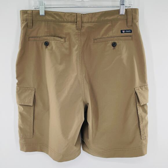 Chaps Beige Khaki Cargo Front & Side Pocket Classic Shorts 32 - Picture 3 of 10